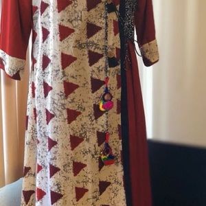 Designer long double layer Indian  kurti